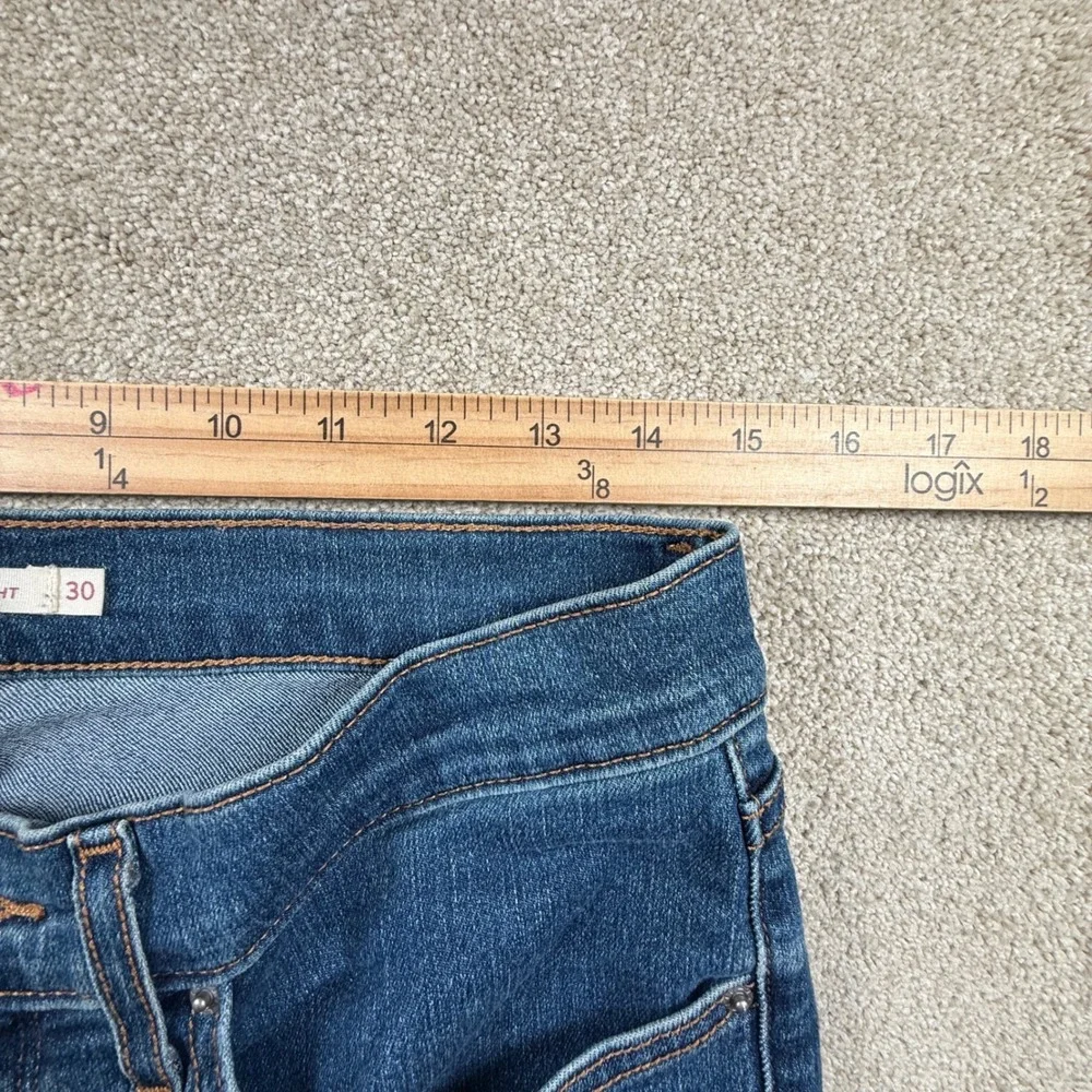 Levis 314 Shaping Straight Jeans Womens 30 Medium Wash Denim Blue Pants